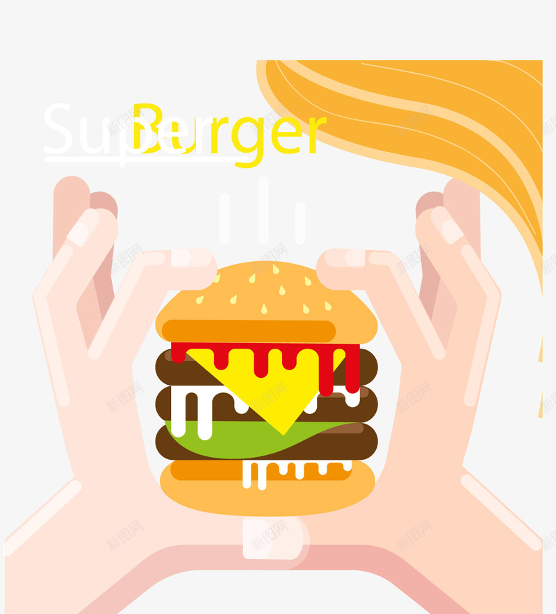 创意拿起汉堡包的手矢量图ai免抠素材_88icon https://88icon.com 创意设计 卡通 广告 快餐 手 汉堡包 食物 矢量图
