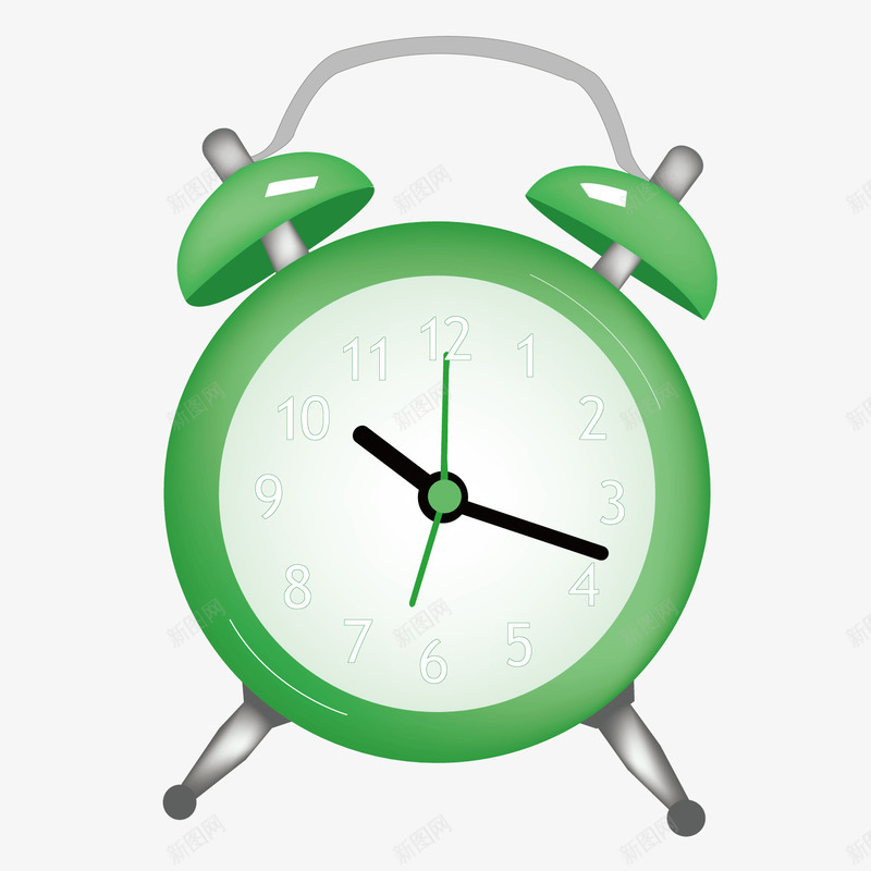 卡通绿色闹钟闹铃png免抠素材_88icon https://88icon.com 卡通 绿色 闹钟 闹铃