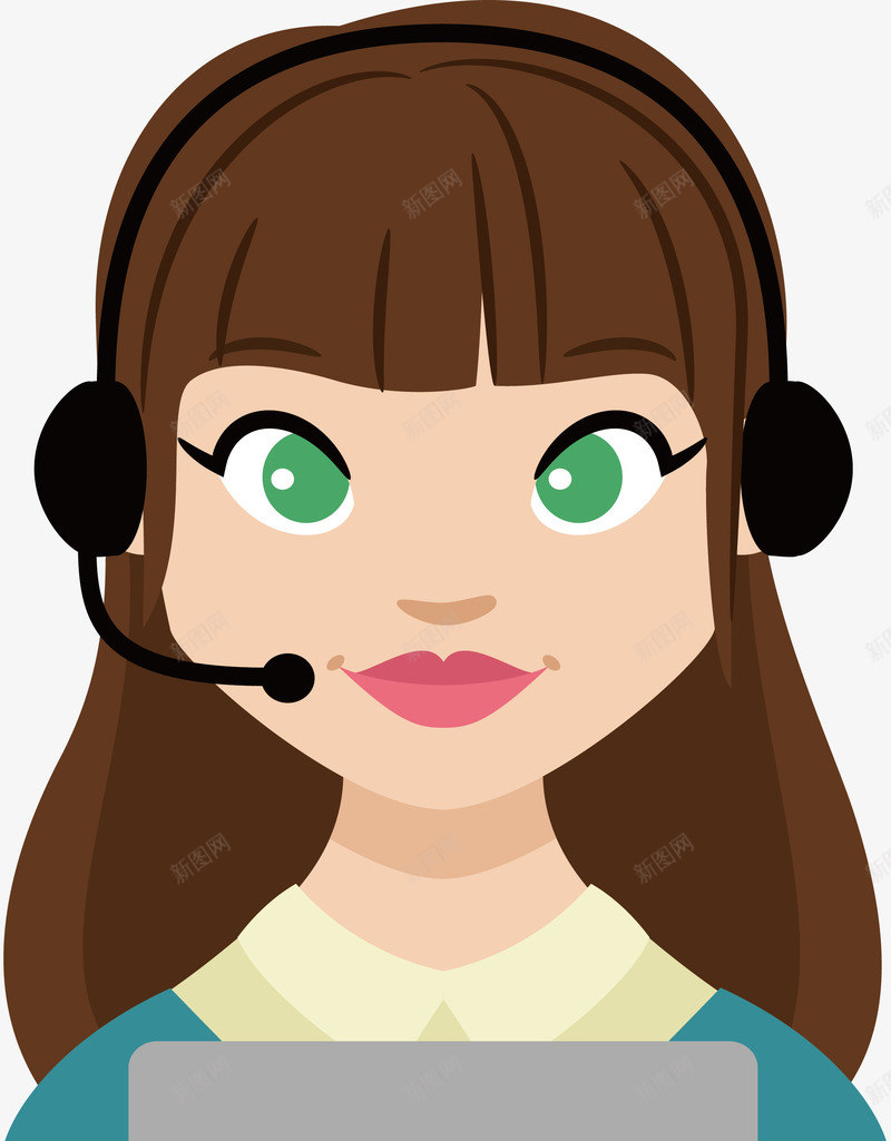 戴耳机的话务员png免抠素材_88icon https://88icon.com 在线客服图标 女客服 接听电话 电话售后 电话客服 矢量png 话务员