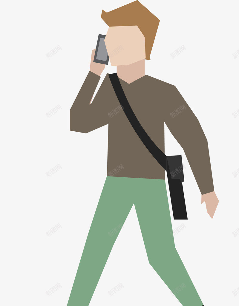 背着包的男人插画png免抠素材_88icon https://88icon.com 人物插画 打电话 接听电话 男人插画 背着包 黑色挎包
