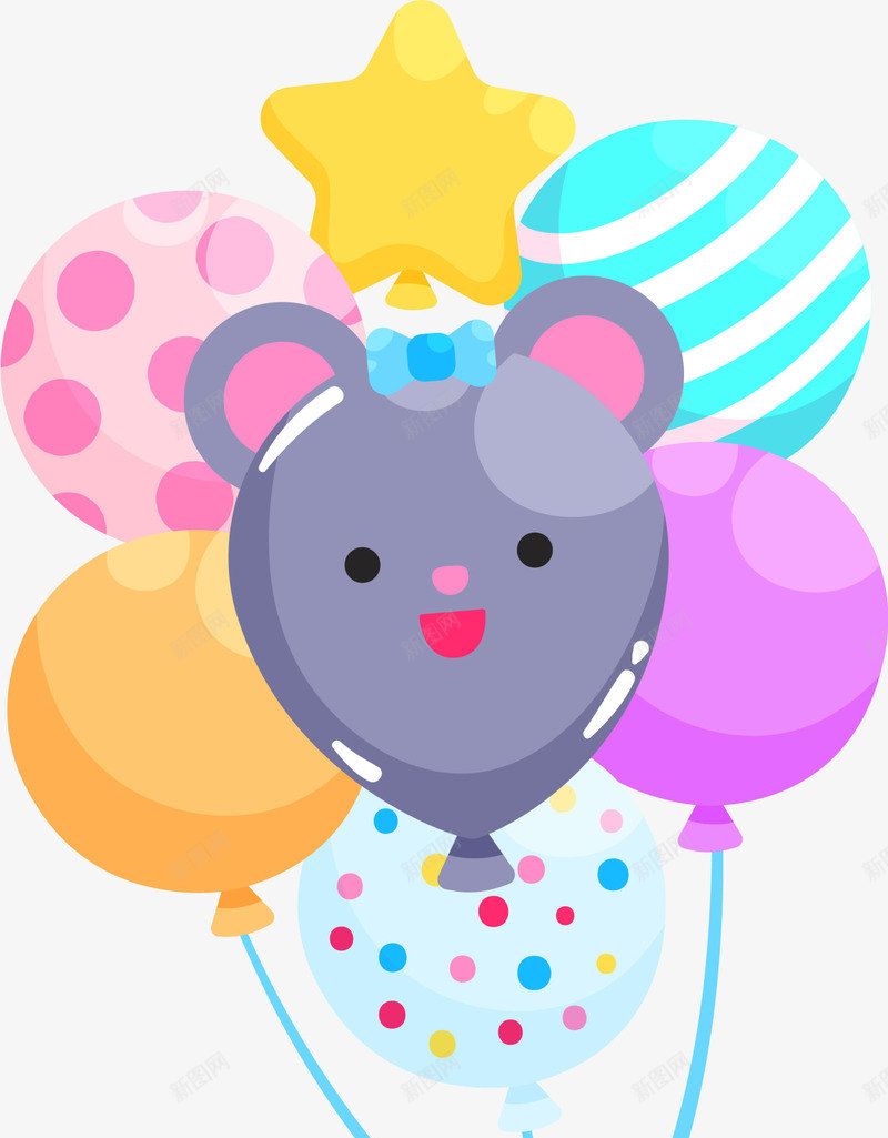 卡通可爱彩色气球png免抠素材_88icon https://88icon.com 儿童节气球 卡通气球 彩色气球 游戏 玩耍 童年 童趣