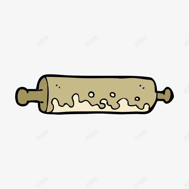 粘上面粉的擀面棍png免抠素材_88icon https://88icon.com 厨房用具 圆柱形 擀面棍 木条 木棍 棍子 棍棒 面粉