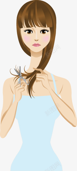 卡通美女矢量图ai免抠素材_88icon https://88icon.com 卡通 美发 美女 矢量图