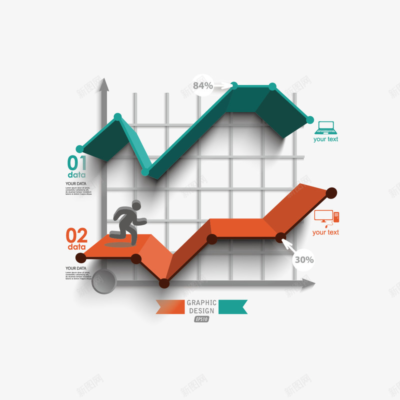 ppt折线图png免抠素材_88icon https://88icon.com ppt数据图 ppt素材 信息图