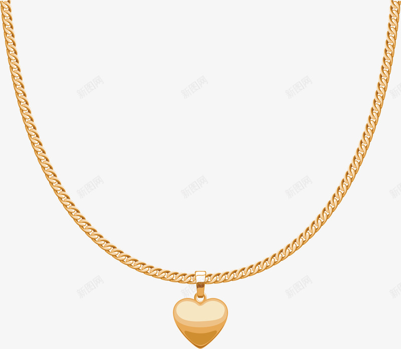 卡通项链png免抠素材_88icon https://88icon.com 卡通金链 大金链 漂亮项链 矢量金链 金色项链 金链 金项链卡通 项链