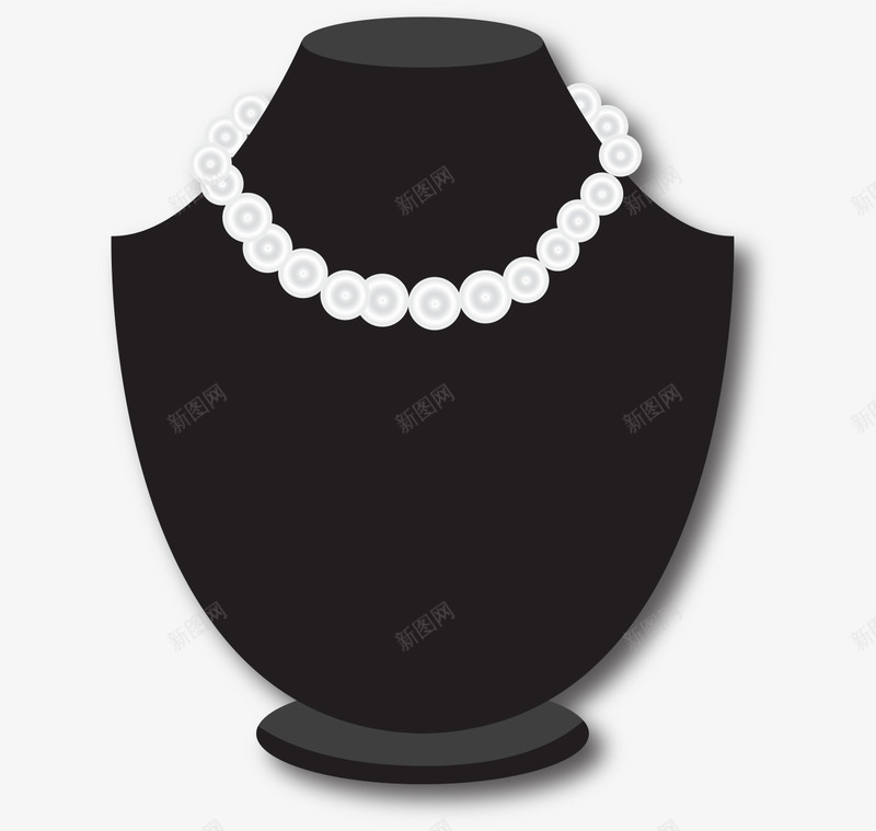 珍珠项链png免抠素材_88icon https://88icon.com 卡通 手绘 珍珠项链 白色