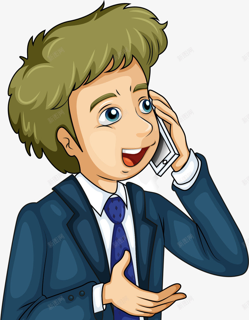 手绘打电话的男子矢量图ai免抠素材_88icon https://88icon.com 商务 手绘 打电话的男子 矢量图