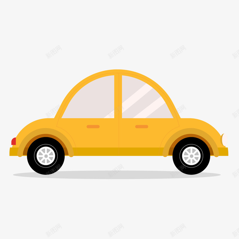 黄色汽车交通工具png免抠素材_88icon https://88icon.com 交通工具 卡通小车 背景装饰 黄色汽车