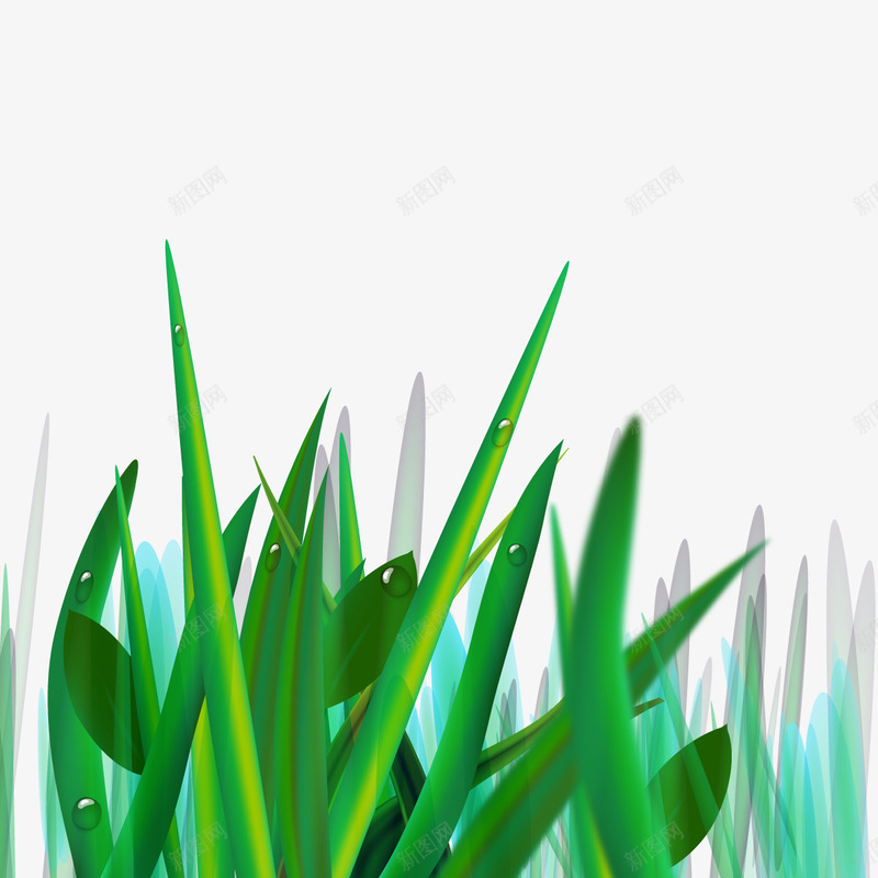 早晨露珠png免抠素材_88icon https://88icon.com 春天 绿色 草地 野草