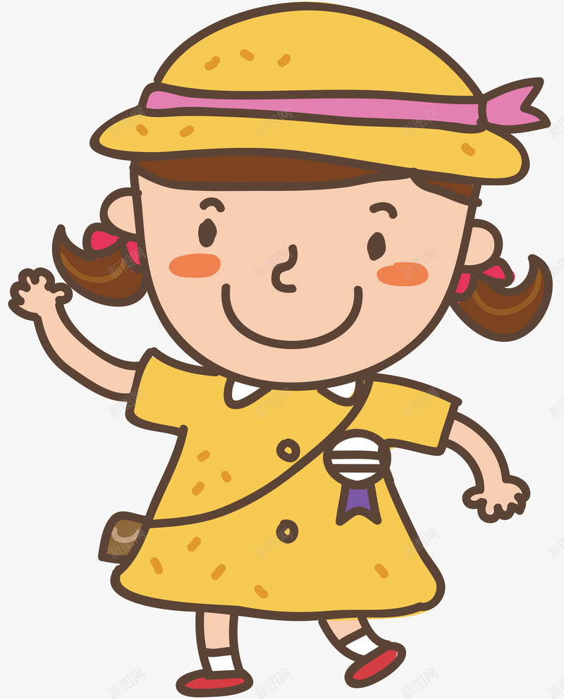 卡通可爱小黄帽女孩矢量图eps免抠素材_88icon https://88icon.com 人物 儿童 卡通 可爱 女孩 小黄帽 童趣 矢量图