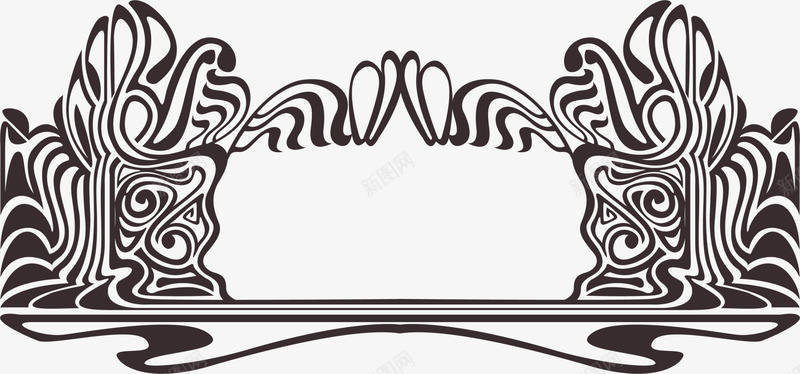 黑色植物框架png免抠素材_88icon https://88icon.com 免抠PNG 图案 复古 框架 植物 边框纹理 黑色