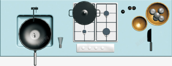 手绘扁平风格创意厨房用品png免抠素材_88icon https://88icon.com 创意 厨房 扁平 用品 风格