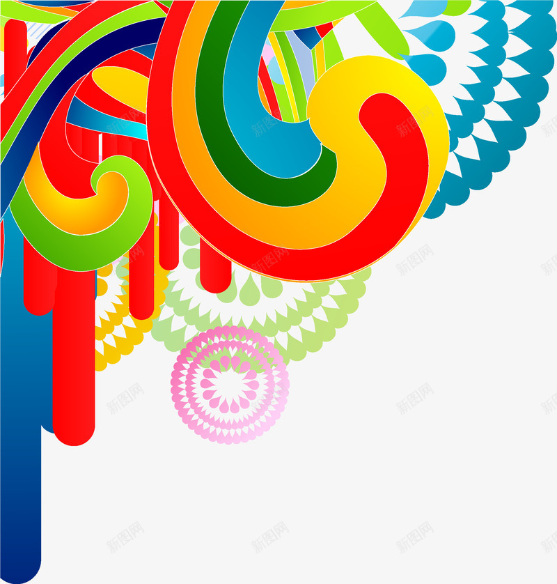 炫彩花纹边角png免抠素材_88icon https://88icon.com 炫彩 花纹 装饰 边角