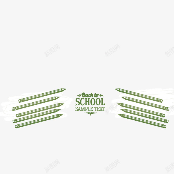 开学季绿色英文字母铅笔png免抠素材_88icon https://88icon.com 开学季 绿色 英文字母 铅笔