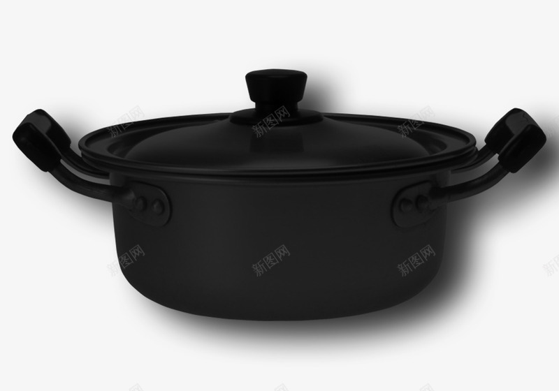黑色陶锅家用汤锅png免抠素材_88icon https://88icon.com 厨房用具 家用锅具 汤锅 锅 锅具 黑色