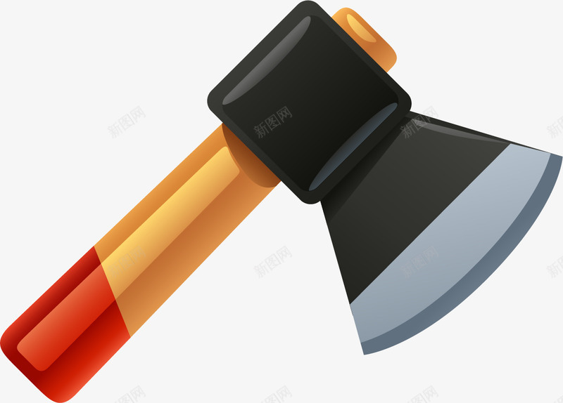 卡通黑色斧头png免抠素材_88icon https://88icon.com 卡通 斧头 斧柄 水彩 童趣 简约 质感 黑色