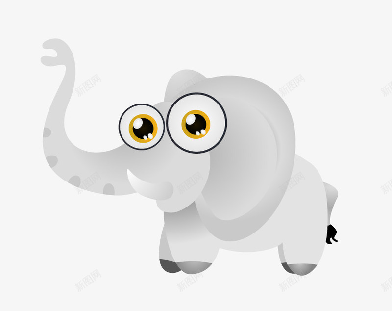 大象png免抠素材_88icon https://88icon.com 卡通 大象 灰白色
