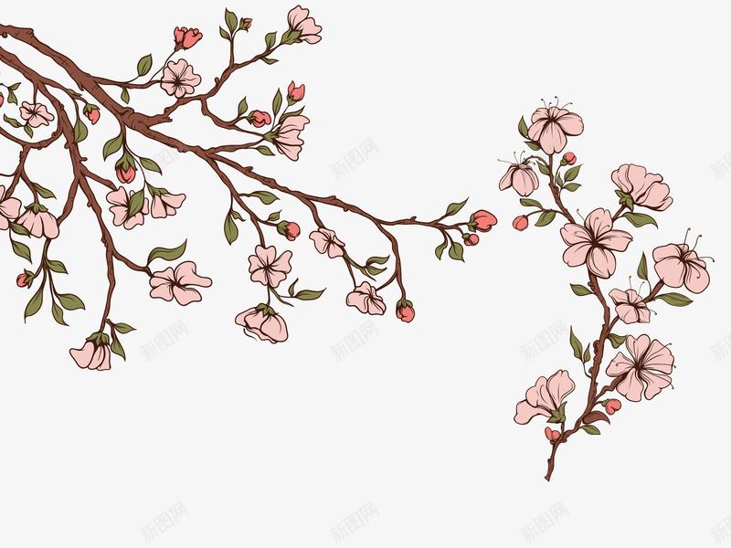 水墨梅花边角装饰背景png免抠素材_88icon https://88icon.com 手绘 梅花 水墨 背景 边角装饰