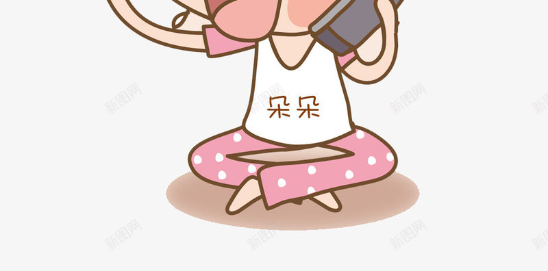卡通丸子头小女孩png免抠素材_88icon https://88icon.com 卡通 小女孩 表 通电话