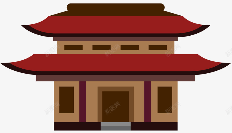 横向大屋顶建筑png免抠素材_88icon https://88icon.com 中国特色 古代建筑 古典风格 大屋顶 横向