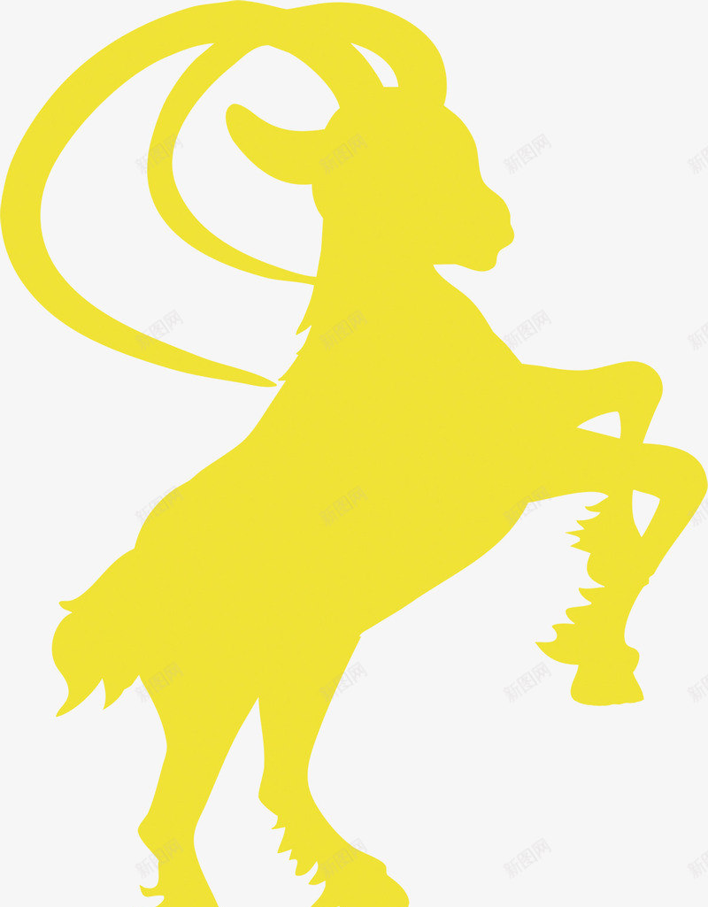 黄色羊剪影新年晚会背png免抠素材_88icon https://88icon.com 剪影 新年 晚会 黄色
