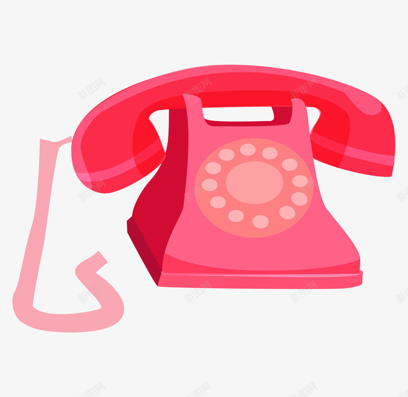 卡通手绘红色古典电话png免抠素材_88icon https://88icon.com 卡通的电话 古典的电话 手绘电话机 手绘的座机 矢量的通讯工具 红色的电话