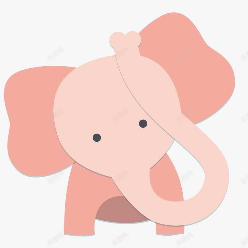 卡通粉红色的大象矢量图ai免抠素材_88icon https://88icon.com 动物园 动物设计 卡通 可爱 大象 粉红色 矢量图