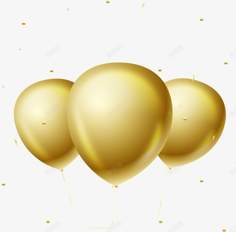 儿童节金色纯色气球png免抠素材_88icon https://88icon.com 三只气球 儿童节 漂浮的气球 童趣 纯色气球 金色气球