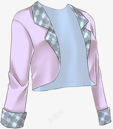 粉色漫画格子外套png免抠素材_88icon https://88icon.com 外套 格子 漫画 粉色