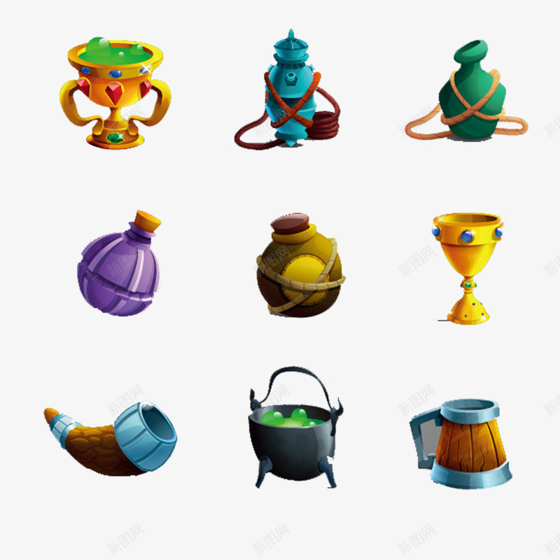 游戏物品png免抠素材_88icon https://88icon.com 水壶 游戏