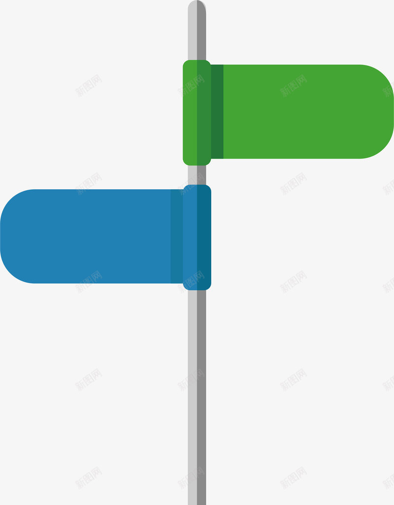 蓝色对比路标矢量图ai免抠素材_88icon https://88icon.com 交通牌 交通路标 广告牌 矢量png 蓝绿色路标 路标 矢量图