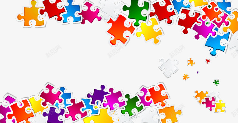 炫彩拼图矢量图ai免抠素材_88icon https://88icon.com 几何 图形 拼图 炫彩 背景 矢量图