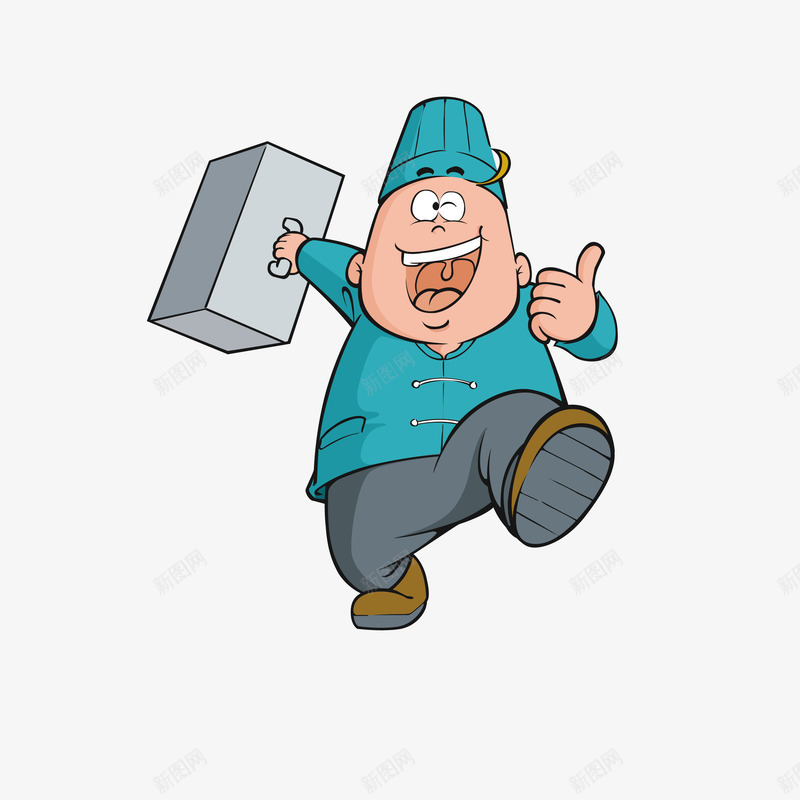卡通胖子png免抠素材_88icon https://88icon.com 举牌 卡通 厨师 厨房 大姆指
