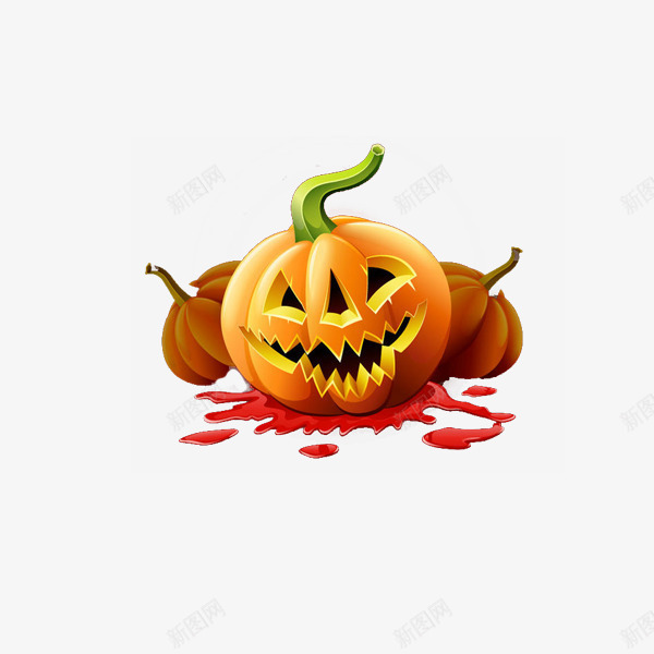 黄色搞怪南瓜png免抠素材_88icon https://88icon.com 万圣节 作怪 装饰