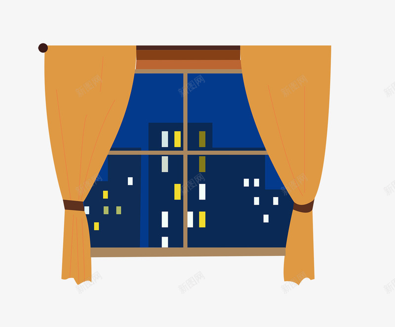 唯美窗户外的夜景插画psd免抠素材_88icon https://88icon.com 唯美 唯美窗户外的夜景插画 夜景 插画 窗户 窗户外 美景