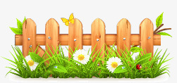 栅栏矢量图ai免抠素材_88icon https://88icon.com 围栏 栅栏 花朵 草 矢量图