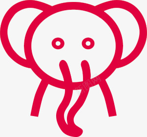 卡通动物红色大象png免抠素材_88icon https://88icon.com 动物 卡通 大象 红色
