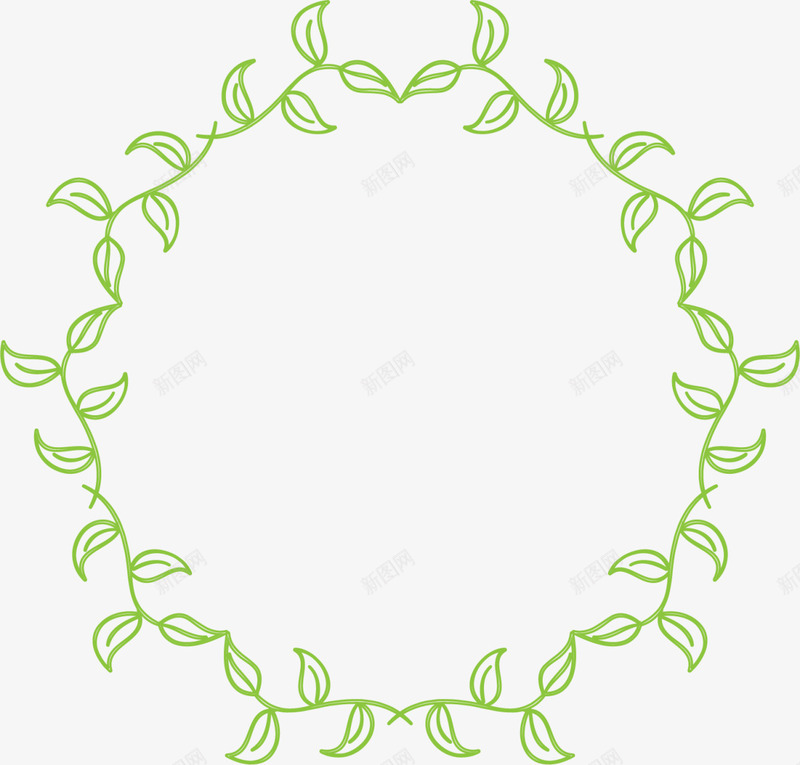 绿色叶子植物框架png免抠素材_88icon https://88icon.com 春天 春季 春日 植物 自然 草圈 草环 边框纹理
