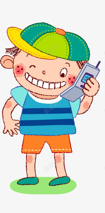 打电话的小男孩png免抠素材_88icon https://88icon.com 小男孩 手机 打电话