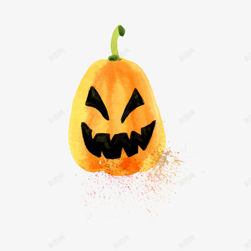 手绘南瓜表情png免抠素材_88icon https://88icon.com 南瓜 坏笑 手绘 表情