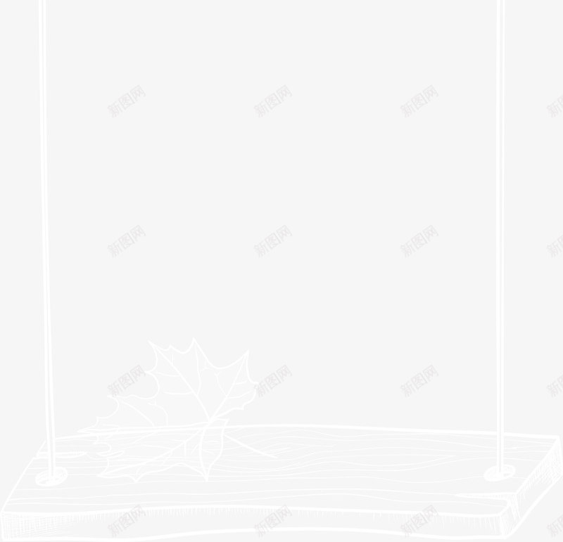 手绘秋千树叶png免抠素材_88icon https://88icon.com 免抠PNG 唯美 小清新 手绘 树叶 秋千 童趣