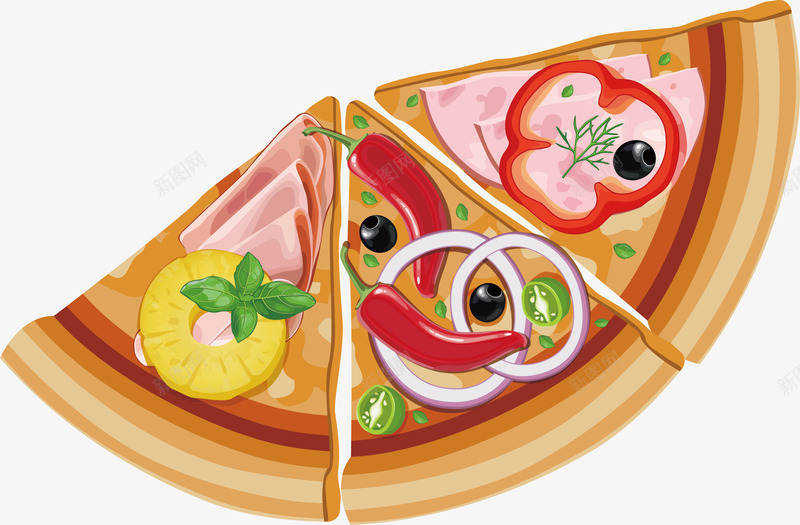 披萨装饰矢量图ai免抠素材_88icon https://88icon.com 披萨 披萨设计 装饰 设计装饰 矢量图