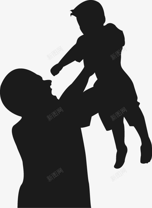 父亲节剪影矢量图eps免抠素材_88icon https://88icon.com 剪影 父亲节 矢量图