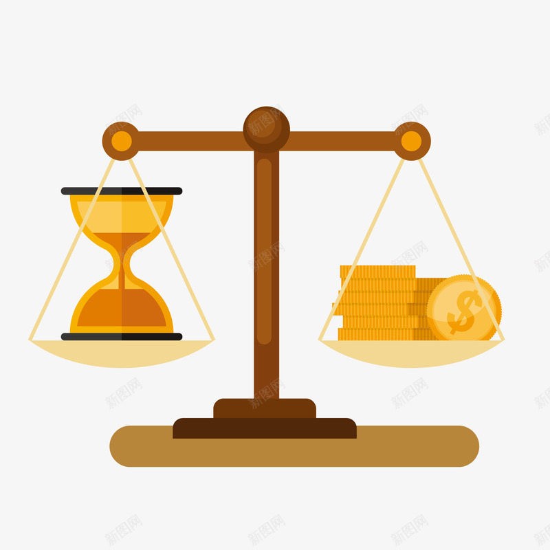 时间是金钱矢量图ai免抠素材_88icon https://88icon.com 天平 天平砝码 时间 时间宝贵 时间是金钱 水平称 珍惜时间 矢量图 称 金钱