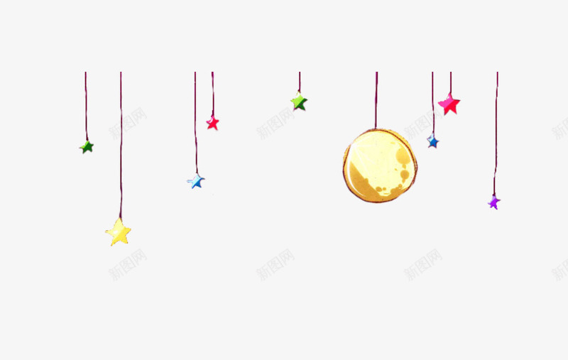 星星月亮吊坠png免抠素材_88icon https://88icon.com 免费梦幻 星星 月亮 梦幻