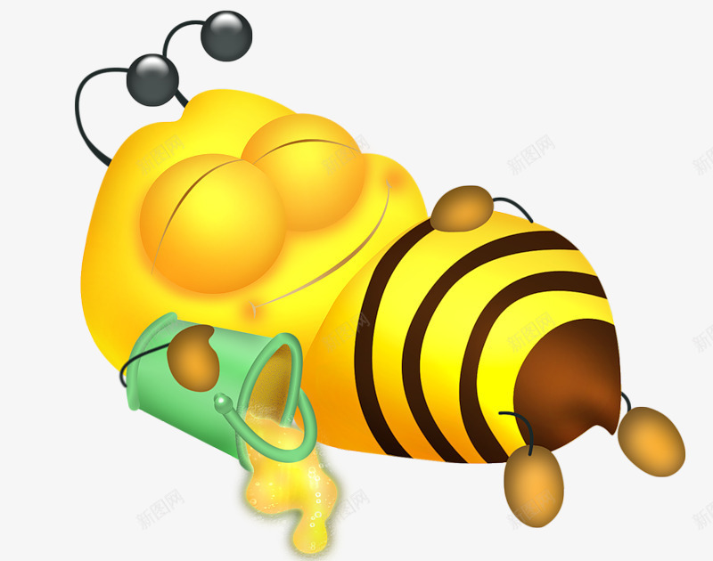 睡觉的蜜蜂png免抠素材_88icon https://88icon.com 卡通 熟睡 蜜蜂 黄色