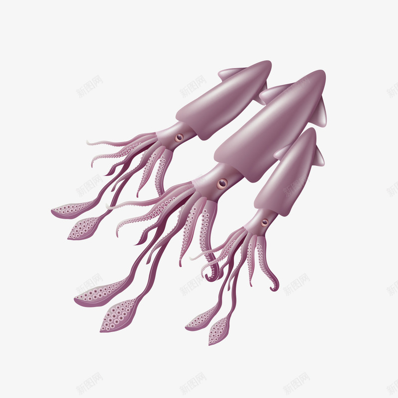 三条章鱼png免抠素材_88icon https://88icon.com 三只 卡通 可爱 章鱼 鱼