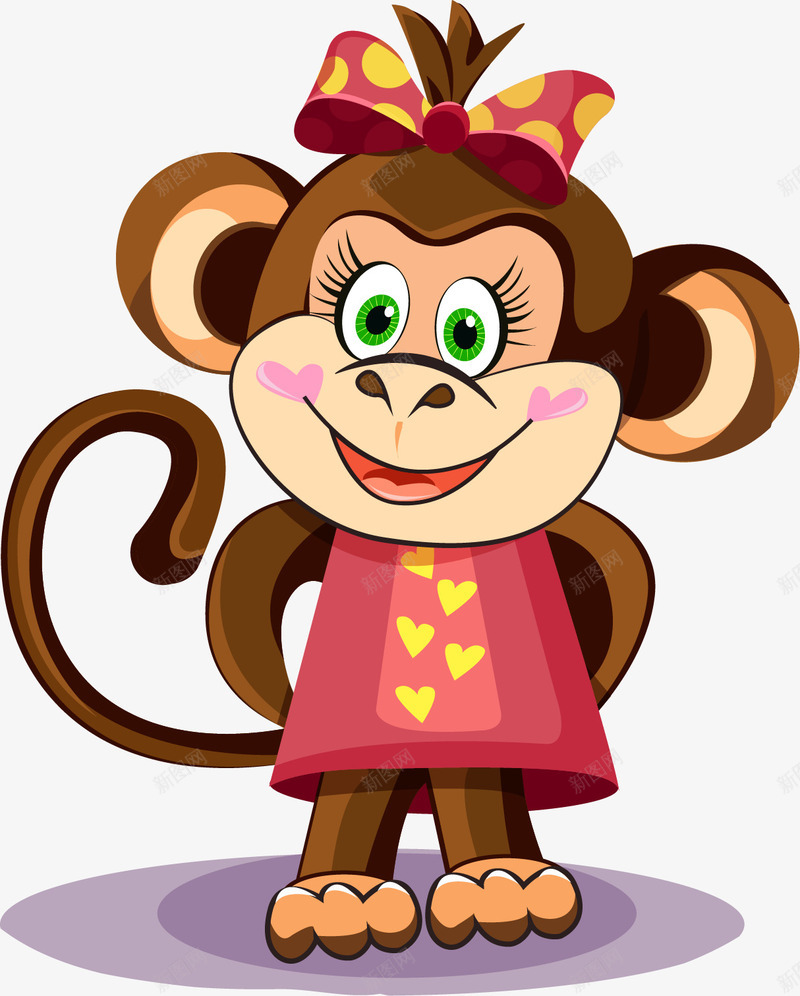 手绘小猴子png免抠素材_88icon https://88icon.com 可爱 小猴子 手绘