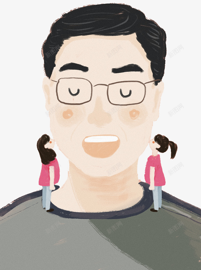 手绘装饰插图父亲节插画亲吻爸爸png免抠素材_88icon https://88icon.com 亲吻 手绘 插画 父亲节 爸爸 眼镜 装饰插图