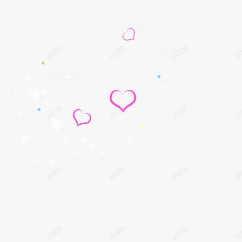 可爱心形psd免抠素材_88icon https://88icon.com 可爱 心形 玫红 蓝色